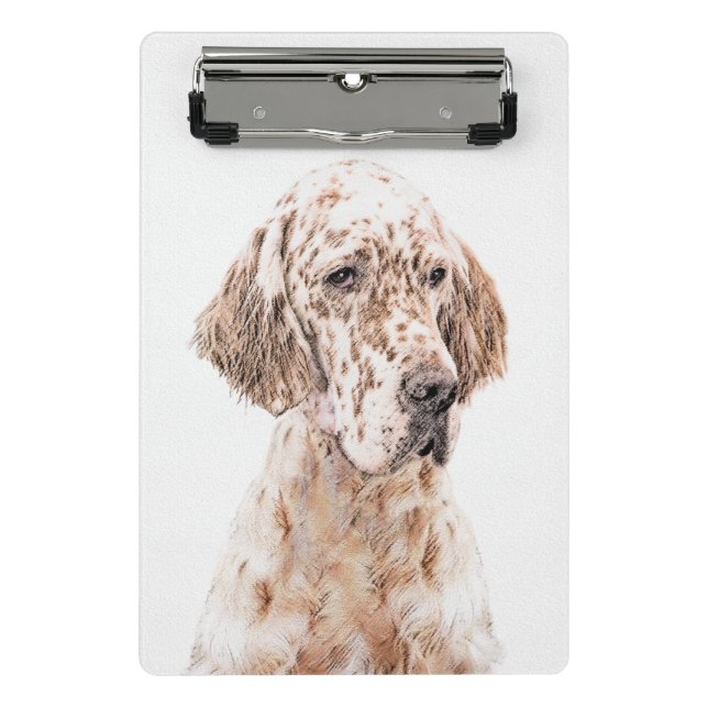 Mini Porte-bloc Anglais Setter Orange Belton Peinture Chien Art (Devant)
