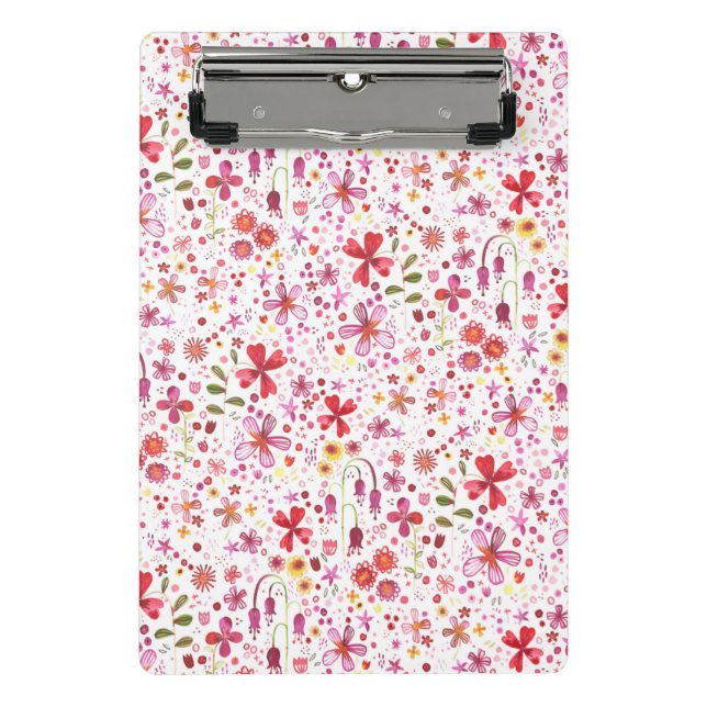 Mini Porte-bloc Aquarelle Fleur Sauvage Ditsy (Devant)