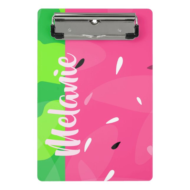 Mini Porte-bloc Aquarelle Melon Graines Pink Green Personnalisée (Devant)