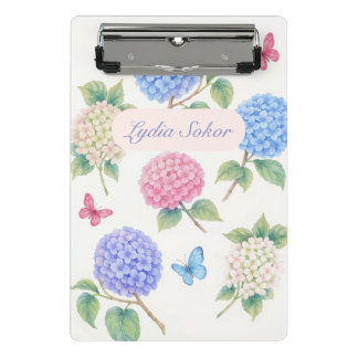 Mini Porte-bloc Aquarelle personnalisée Hydrangea Floral