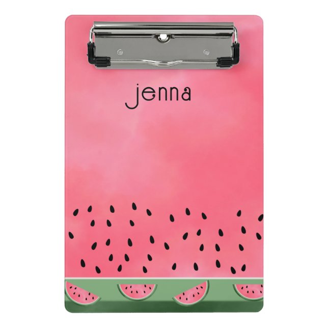 Mini Porte-bloc Aquarelle personnalisée Pink Green Watermelon (Devant)