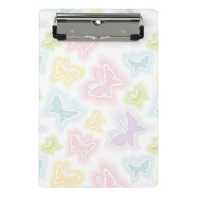 Mini Porte-bloc Arrière - plan avec des papillons dans l'aquarelle (Devant)