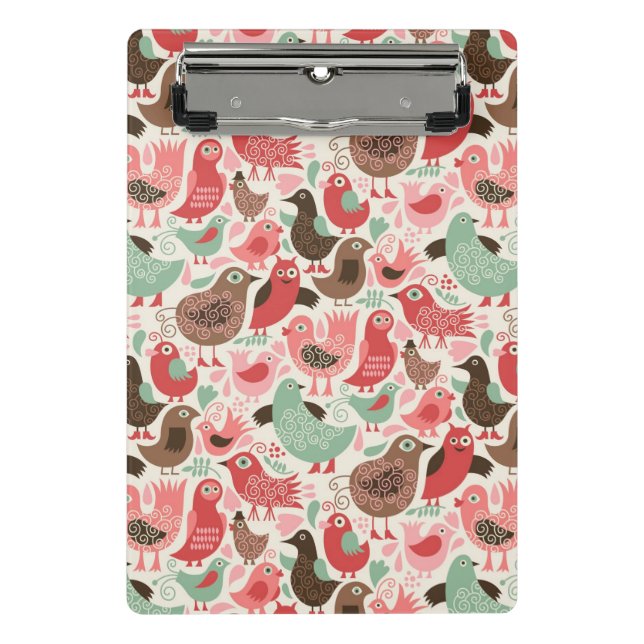 Mini Porte-bloc arrière - plan avec les oiseaux mignons (Devant)