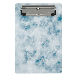 Mini Porte-bloc Arrière - plan bleu de marbre de texture