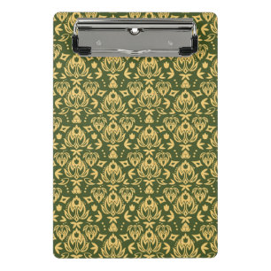 Mini Porte-bloc Arrière - plan floral en bois de motif de damassé