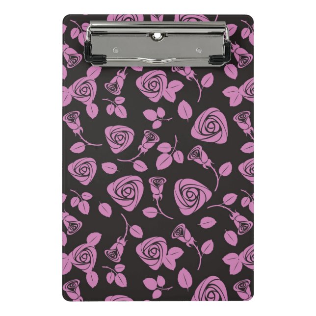 Mini Porte-bloc Arrière - plan rose floral (Devant)
