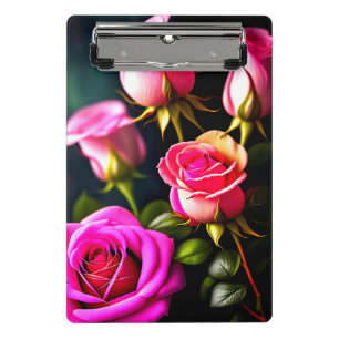 Mini Porte-bloc Art numérique rose Roses-48345