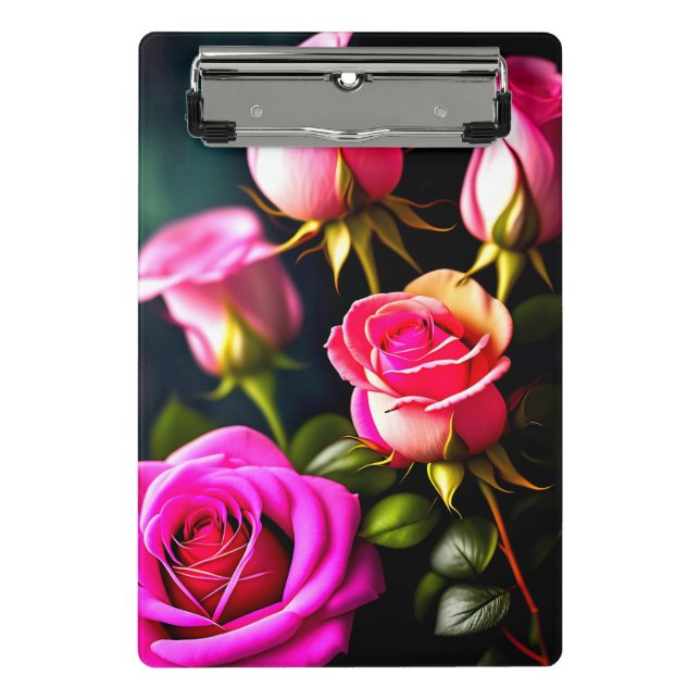 Mini Porte-bloc Art numérique rose Roses-48345 (Devant)