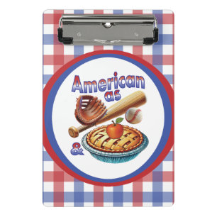 Mini Porte-bloc Aussi Américain que le Baseball & la Tarte aux Pom