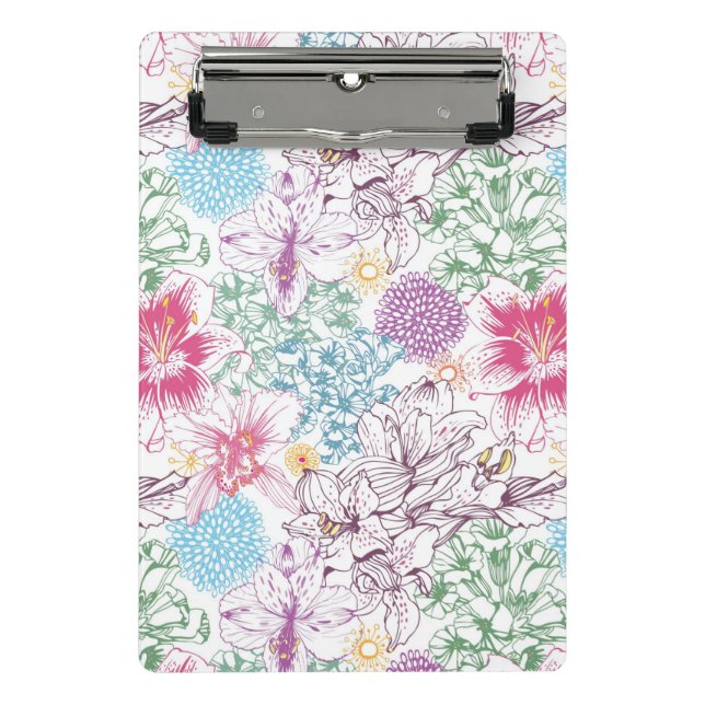 Mini Porte-bloc Beau motif avec les fleurs colorées (Devant)