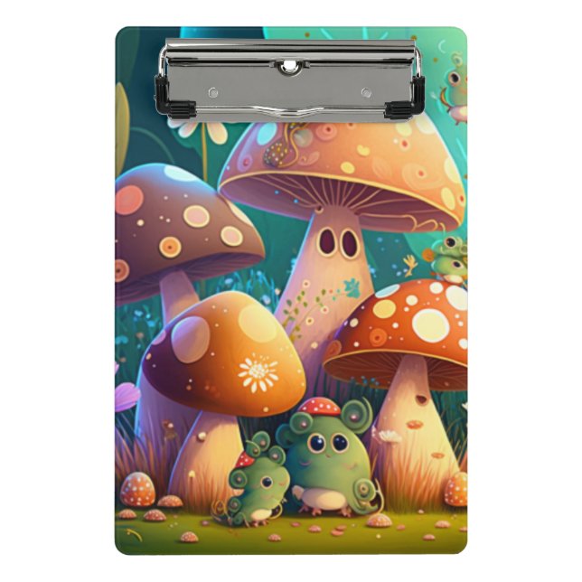 Mini Porte-bloc Belles champignons de bébé vert (Devant)