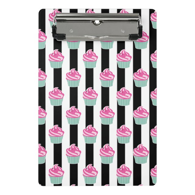 Mini Porte-bloc Bleck et Withe cool tendance, Cup Cakes (Devant)