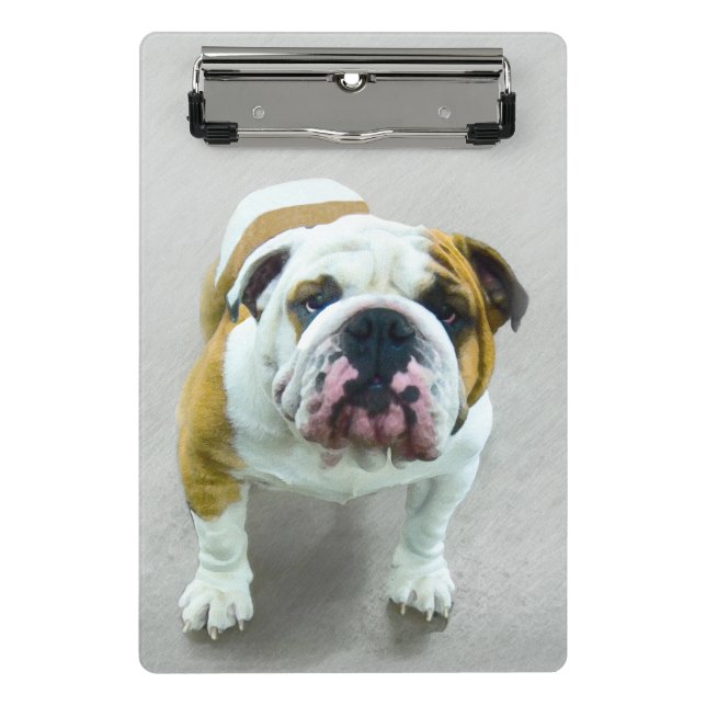 Mini Porte-bloc Bulldog Painting - Joli art original chien (Devant)