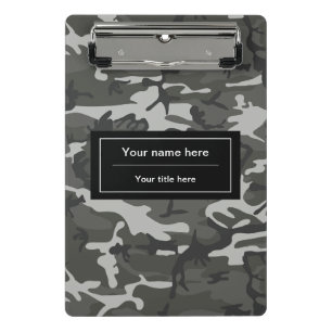 Mini Porte-bloc Camo gris, Camouflage, Militaire, Armée