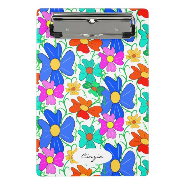 Mini Porte-bloc Carnet à motif floral (Devant)