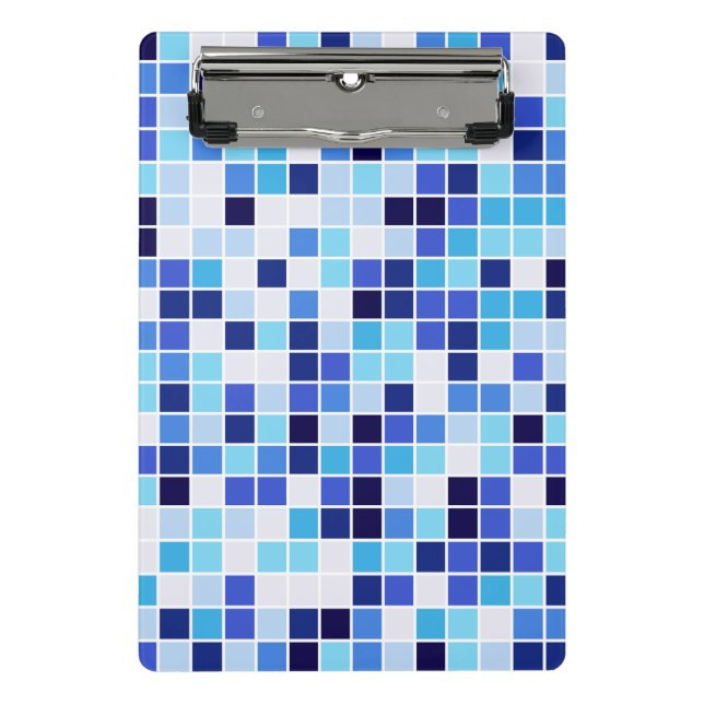 Mini Porte-bloc Carreaux de Piscine, Carreaux de Mosaïque Bleus, M (Devant)