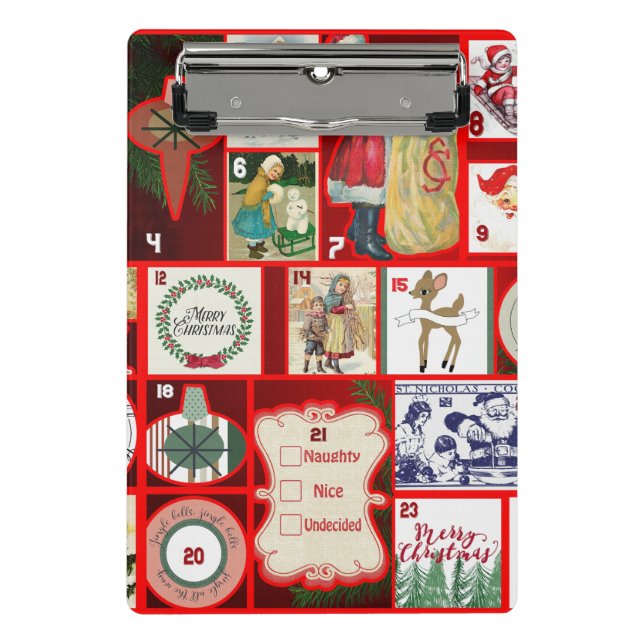 Mini Porte-bloc Carrés de l'illustration de Noël (Devant)