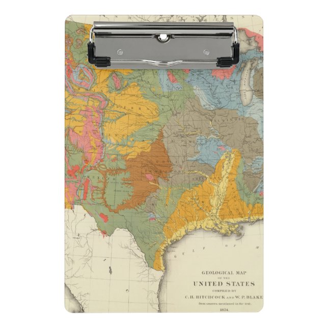 Mini Porte-bloc Carte géologique des USA (Devant)