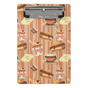 Mini Porte-bloc Carte vintage avec un dessert de fraise