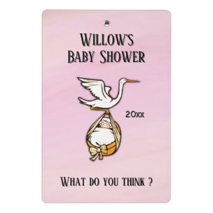Mini Porte-bloc Cartes mémoire rose baby shower Games