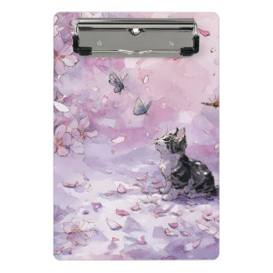 Mini Porte-bloc Chat Fleur de Cerisier et Papillons (5)