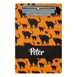 Mini Porte-bloc Chats noirs en orange