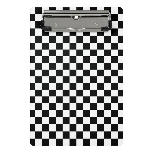 Mini Porte-bloc Checkerboard pattern black and white (Devant)