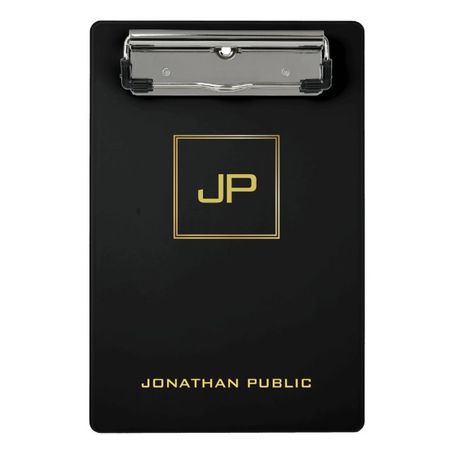 Mini Porte-bloc Chic moderne élégant de modèle de noir de (Devant)