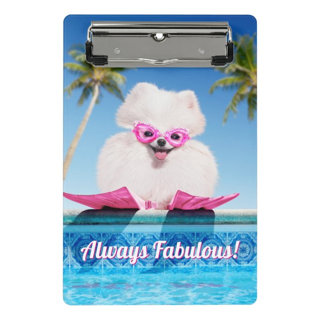 Mini Porte-bloc Chien De Piscine En Palmes (Devant)