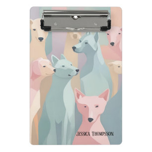 Mini Porte-bloc Chien Motif Pastel couleurs minimaliste illustrati