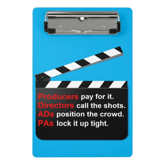 Mini Porte-bloc Cinéma Cinéma CLAP pour le PRODUCCER (Devant)
