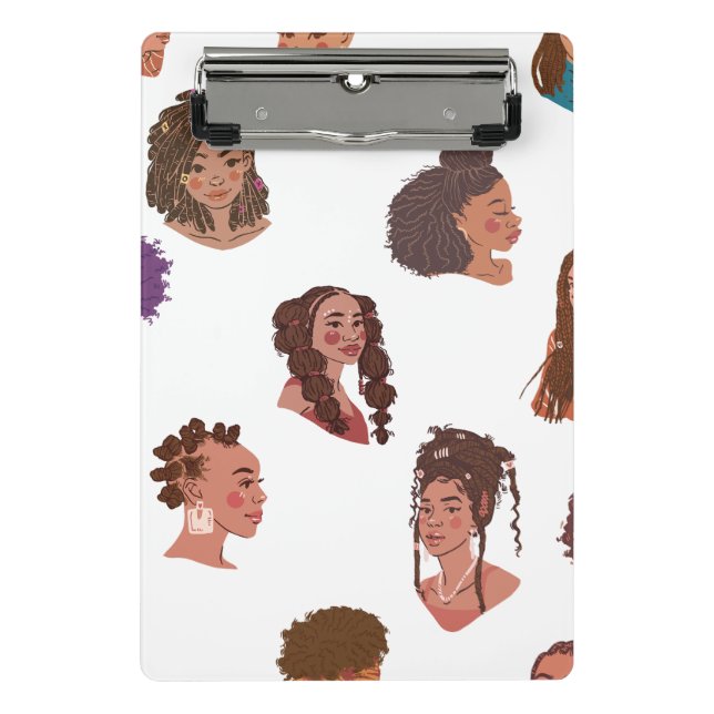 Mini Porte-bloc Coiffures de filles noires (Devant)