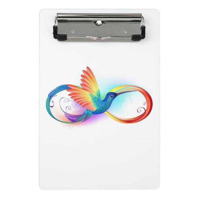 Mini Porte-bloc Colibri arc-en-ciel avec symbole Infinity (Devant)