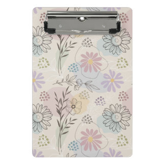 Mini Porte-bloc Collage de fleurs sauvages pastel – Géométrique fl