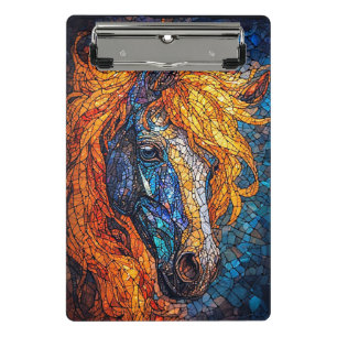 Mini Porte-bloc Conception de cheval en verre coloré