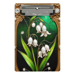 Mini Porte-bloc Conception florale dans un cadre doré