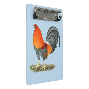 Mini Porte-bloc Coq de combat bleu rouge
