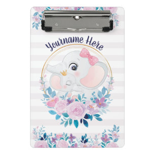 Mini Porte-bloc Couronne de fleurs rose pâle pour éléphant mère et