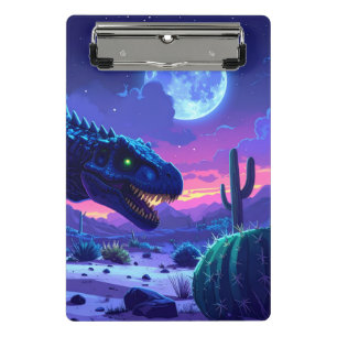 Mini Porte-bloc Course nocturne de T-Rex néon