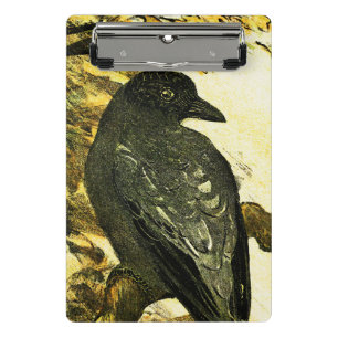 Mini Porte-bloc Crow vintage Perché sur une branche Theo van Hoyte