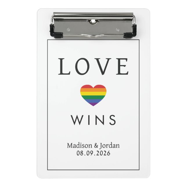 Mini Porte-bloc Custom Names / Text Rainbow LOVE (Devant)