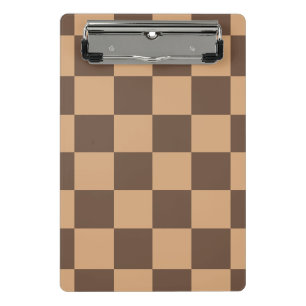 Mini Porte-bloc Damier Vintage aux Tons Marron Chaud