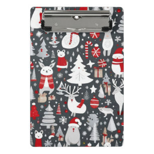 Mini Porte-bloc Décor gris du bonhomme de neige de Noël motif père