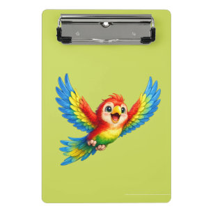 Mini Porte-bloc Dessin animé de perroquet joyeux pour enfants et o