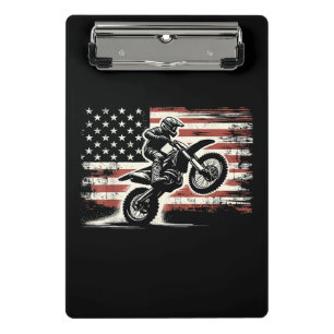 Mini Porte-bloc Dirt Bike American Flag Motocross Biker Vintage US