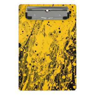 Mini Porte-bloc Éclaboussures de peinture noire et jaune