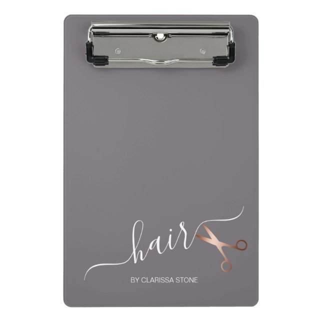Mini Porte-bloc Elégant ciseaux d'or rose moderne coiffeur (Devant)