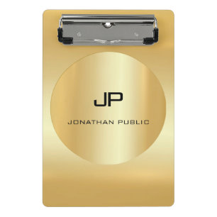 Mini Porte-bloc Elégant Faux Gold Moderne Monogramme Modèle