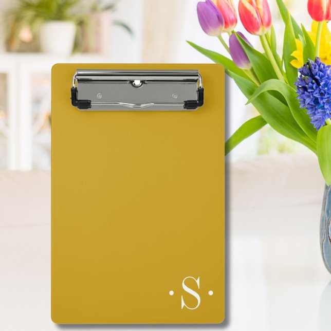 Mini Porte-bloc Élégant monogramme de moutarde (Créateur téléchargé)