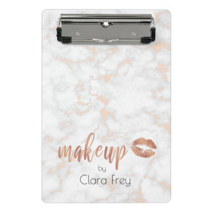 Mini Porte-bloc Élégantes lèvres en or rose en cuivre et maquillag